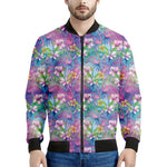 Colorful Tropical Flamingo Print Men's Bomber Jacket