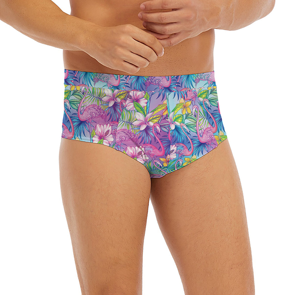 Colorful Tropical Flamingo Print Men's Briefs