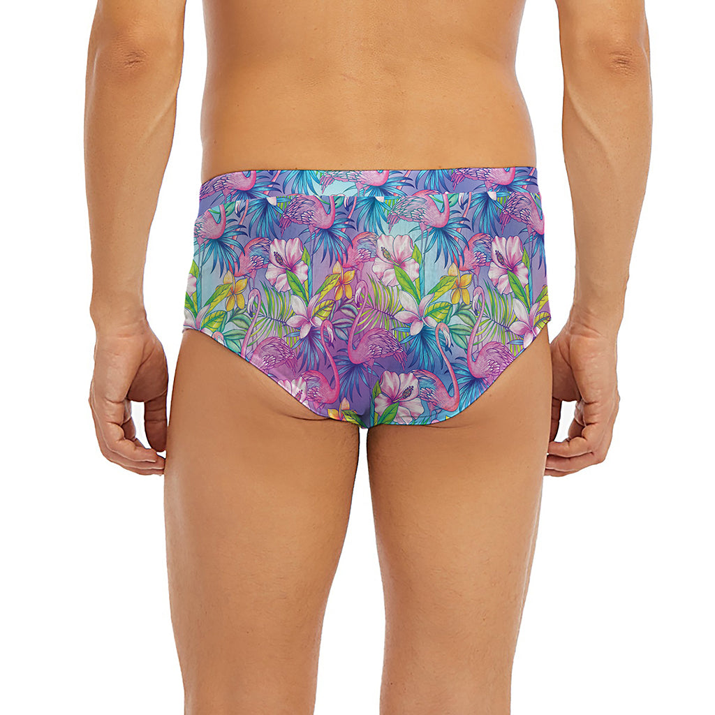 Colorful Tropical Flamingo Print Men's Briefs