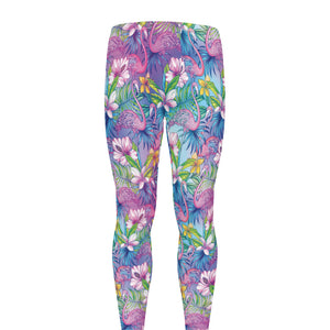 Colorful Tropical Flamingo Print Men's leggings