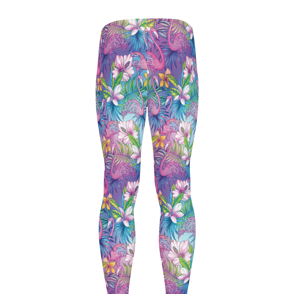 Colorful Tropical Flamingo Print Men's leggings