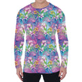 Colorful Tropical Flamingo Print Men's Long Sleeve T-Shirt