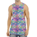 Colorful Tropical Flamingo Print Men's Muscle Tank Top