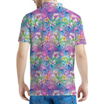 Colorful Tropical Flamingo Print Men's Polo Shirt