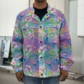 Colorful Tropical Flamingo Print Men's Shirt Jacket