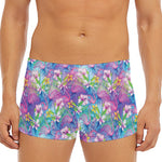 Colorful Tropical Flamingo Print Men's Short Boxer Briefs