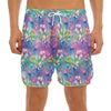 Colorful Tropical Flamingo Print Men's Split Running Shorts