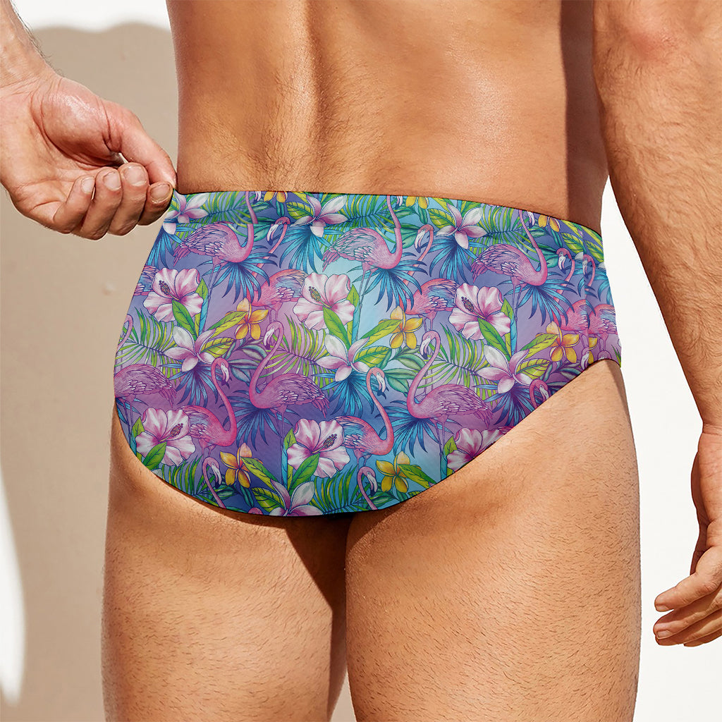 Colorful Tropical Flamingo Print Men's Swim Briefs