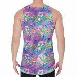 Colorful Tropical Flamingo Print Men's Velvet Tank Top
