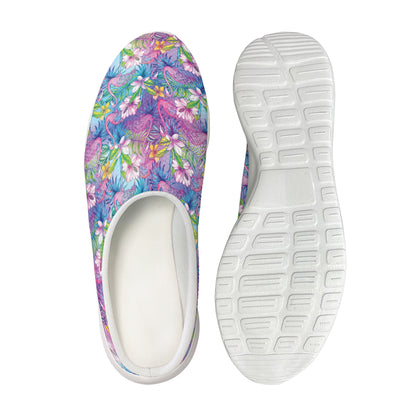 Colorful Tropical Flamingo Print Mesh Casual Shoes