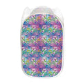 Colorful Tropical Flamingo Print Mesh Laundry Hamper