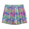 Colorful Tropical Flamingo Print Mesh Shorts