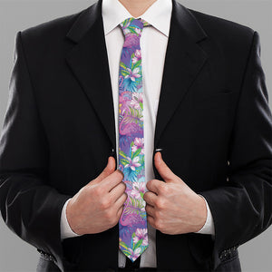 Colorful Tropical Flamingo Print Necktie