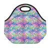 Colorful Tropical Flamingo Print Neoprene Lunch Bag