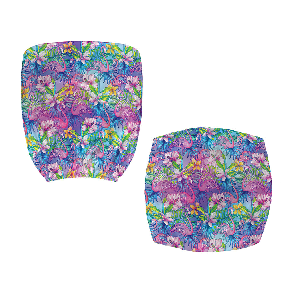 Colorful Tropical Flamingo Print Office Chair Cover