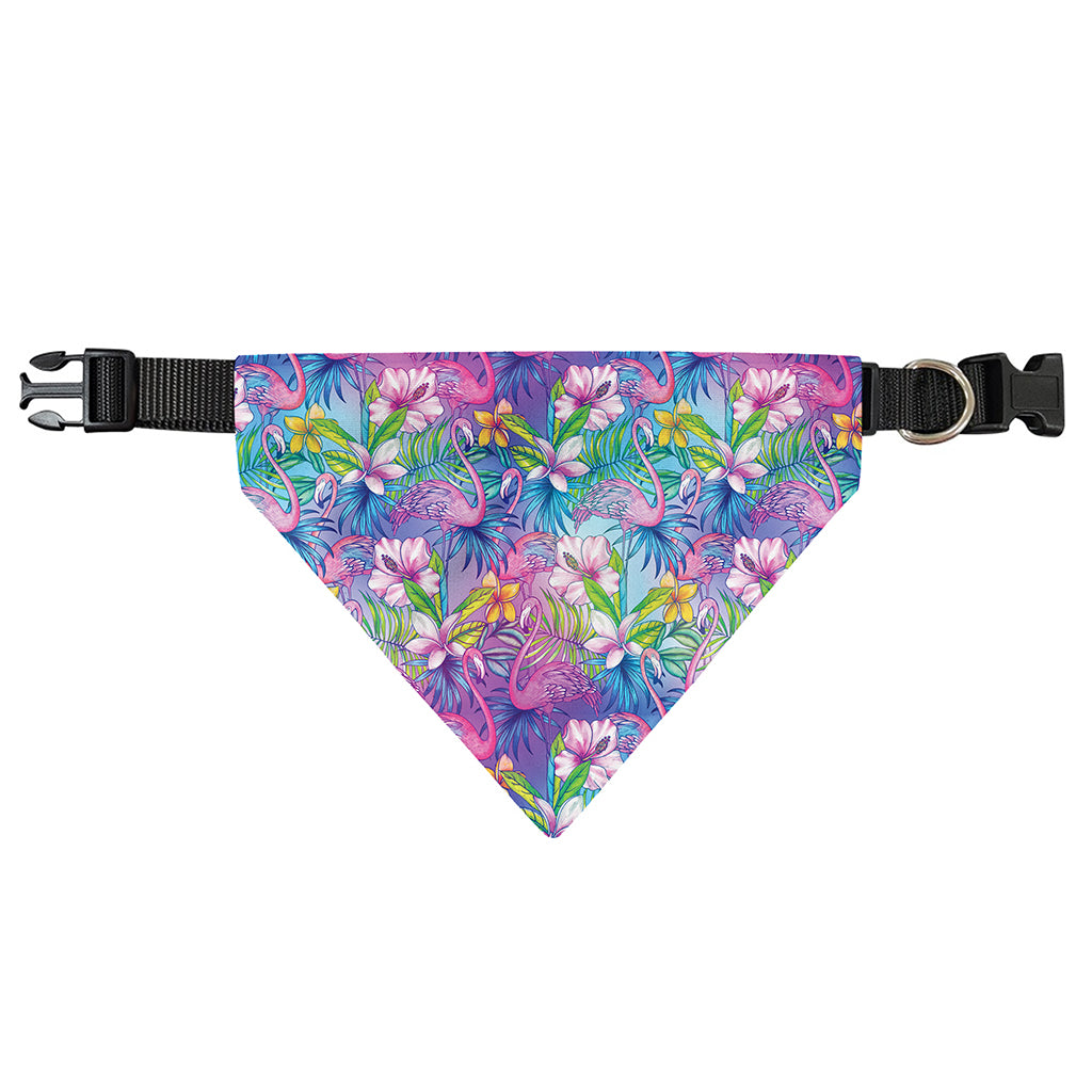 Colorful Tropical Flamingo Print Over The Collar Dog Bandana