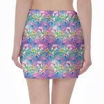 Colorful Tropical Flamingo Print Pencil Mini Skirt