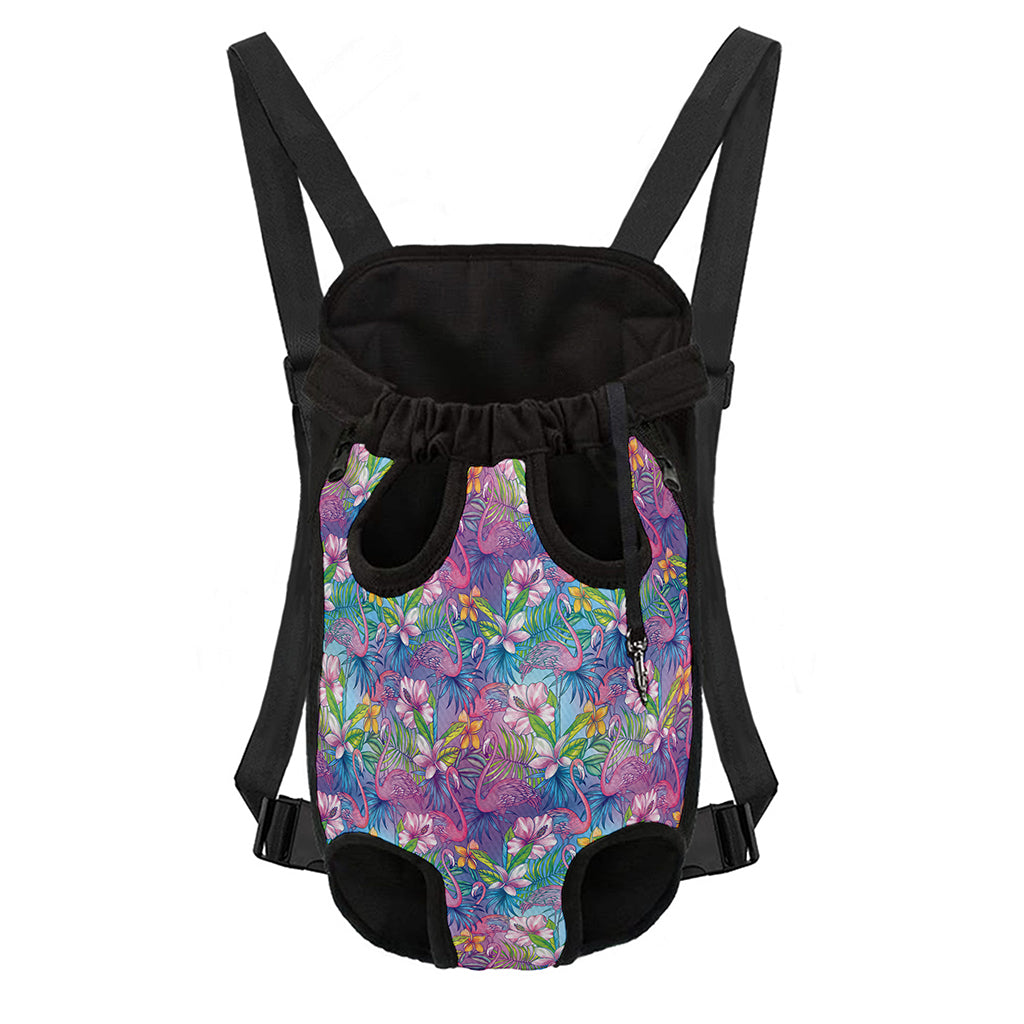 Colorful Tropical Flamingo Print Pet Carrier Backpack