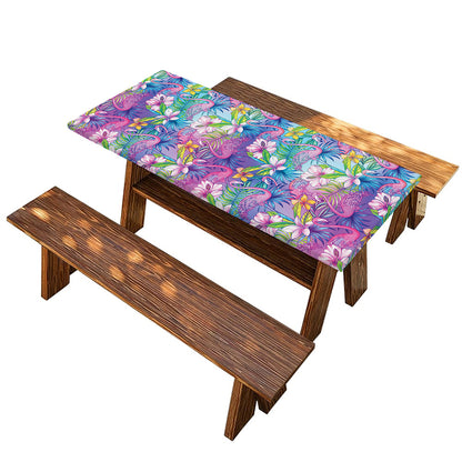 Colorful Tropical Flamingo Print Picnic Table Cover