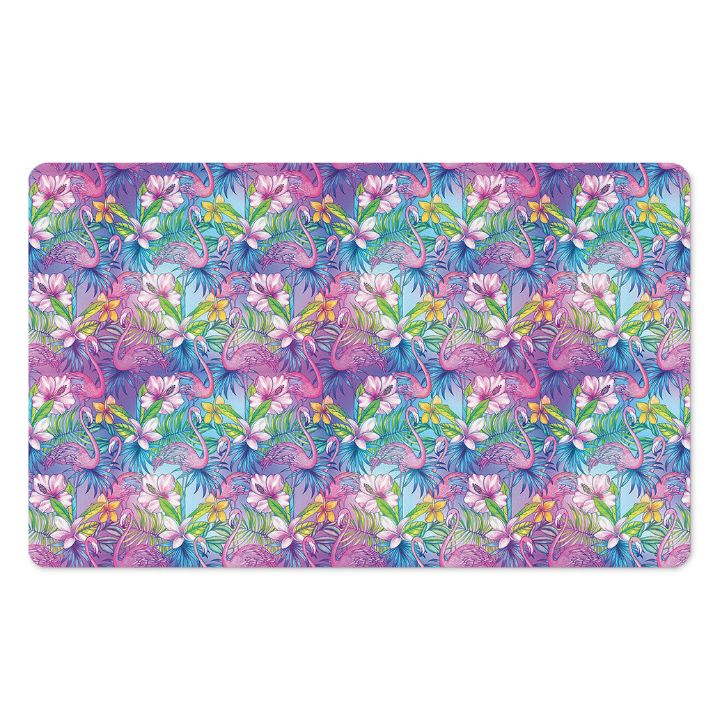 Colorful Tropical Flamingo Print Polyester Doormat