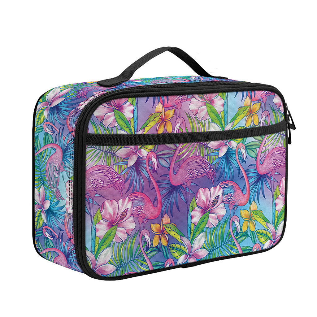 Colorful Tropical Flamingo Print Portable Lunch Bag