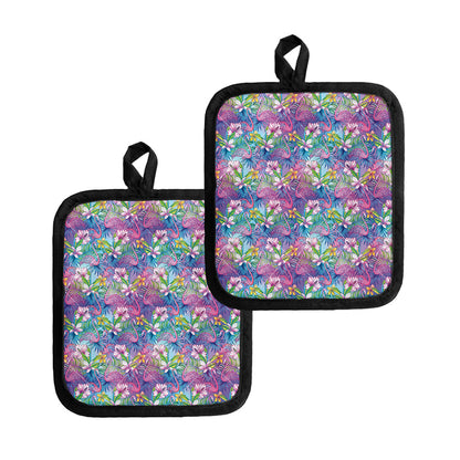 Colorful Tropical Flamingo Print Pot Holders