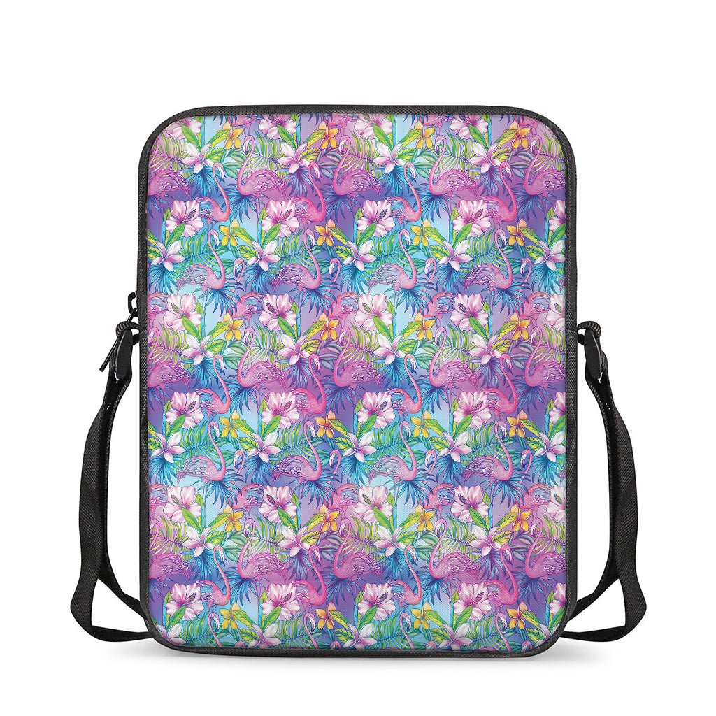 Colorful Tropical Flamingo Print Rectangular Crossbody Bag