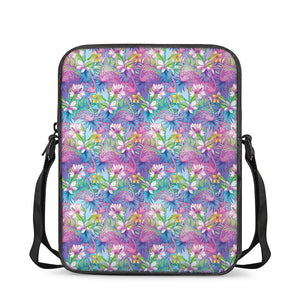 Colorful Tropical Flamingo Print Rectangular Crossbody Bag