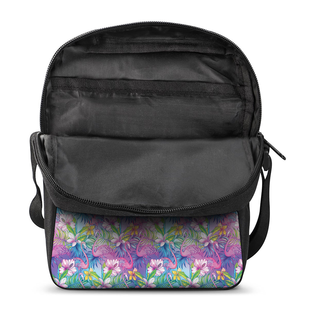 Colorful Tropical Flamingo Print Rectangular Crossbody Bag