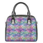 Colorful Tropical Flamingo Print Shoulder Handbag