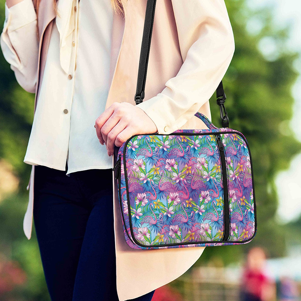 Colorful Tropical Flamingo Print Shoulder Strap Bible Bag