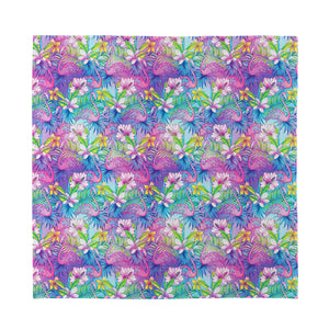 Colorful Tropical Flamingo Print Silk Bandana