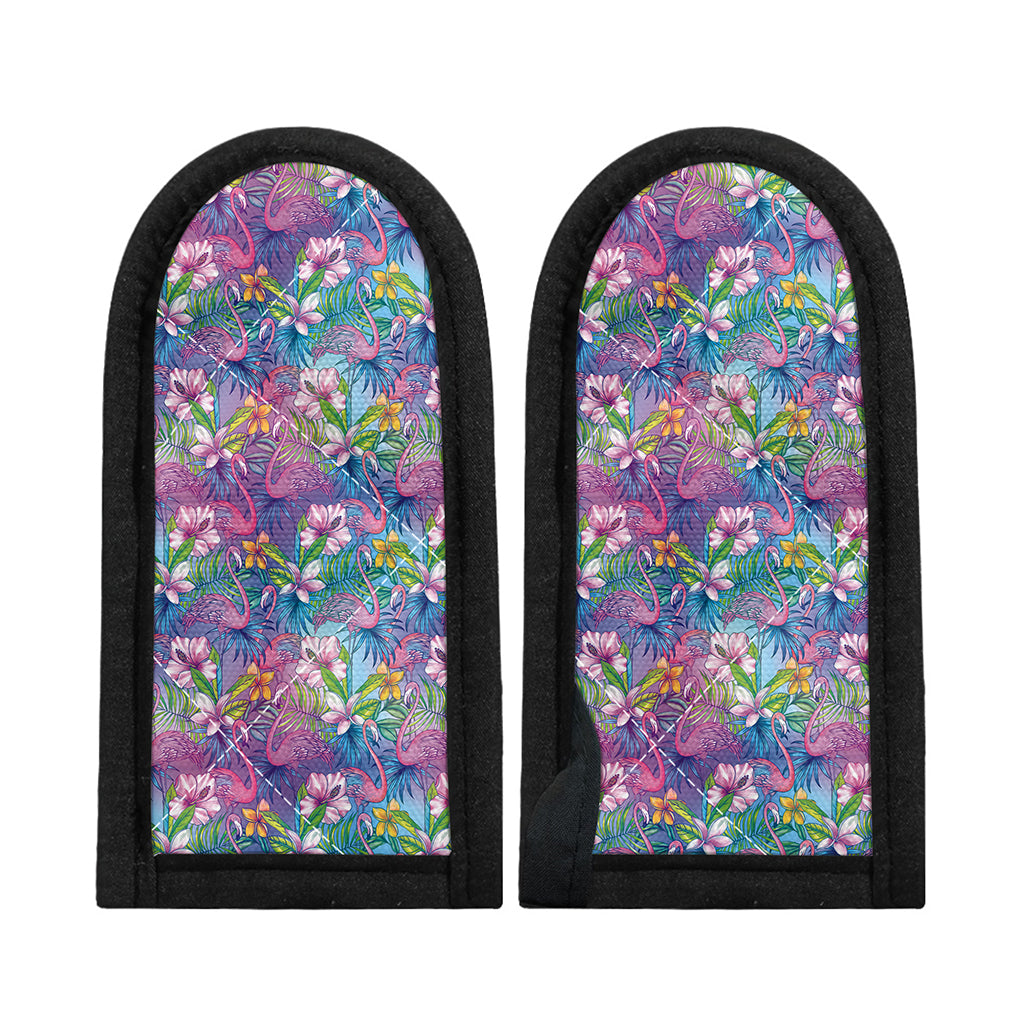 Colorful Tropical Flamingo Print Skillet Handle Cover