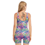 Colorful Tropical Flamingo Print Sleeveless One Piece Swimsuit