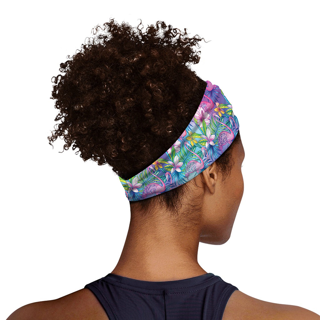 Colorful Tropical Flamingo Print Sports Headband