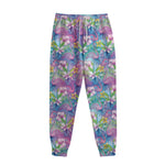 Colorful Tropical Flamingo Print Sweatpants