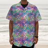 Colorful Tropical Flamingo Print Textured Short Sleeve Shirt