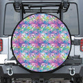 Colorful Tropical Flamingo Print Tire Cover