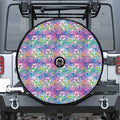 Colorful Tropical Flamingo Print Tire Cover With Camera Hole