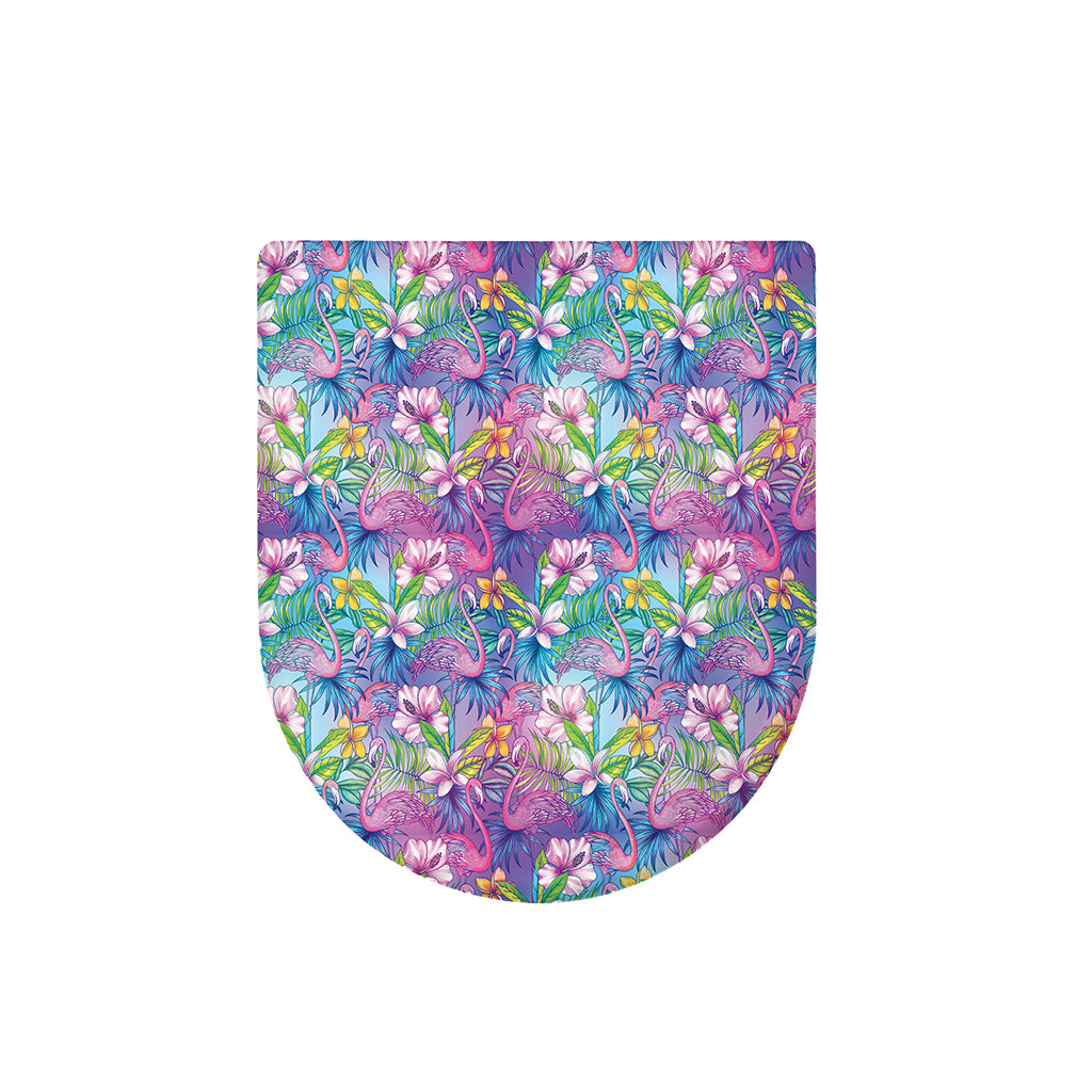 Colorful Tropical Flamingo Print Toilet Lid Cover