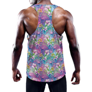 Colorful Tropical Flamingo Print Training Tank Top