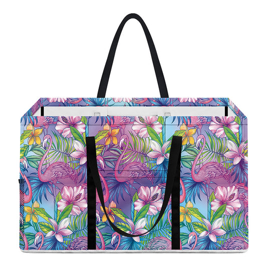 Colorful Tropical Flamingo Print Utility Tote Bag