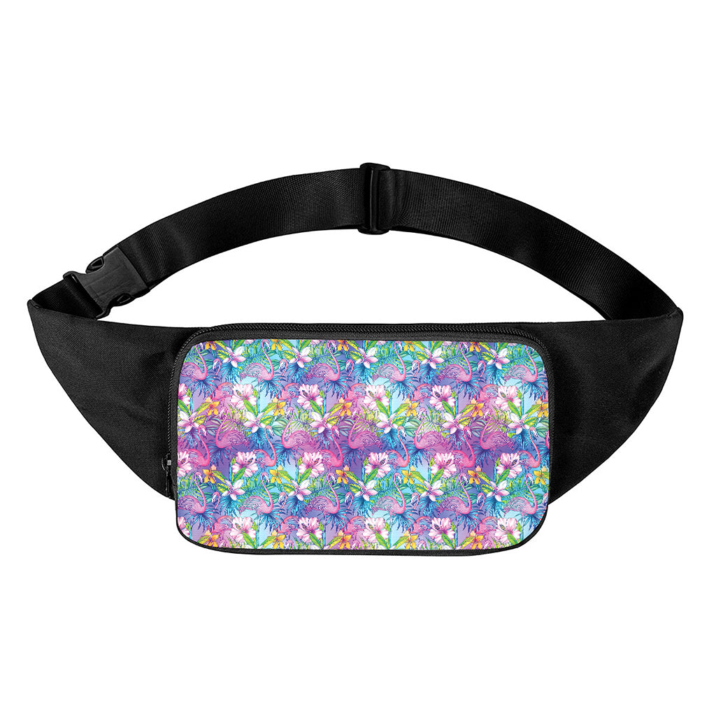 Colorful Tropical Flamingo Print Waist Bag