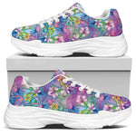 Colorful Tropical Flamingo Print White Chunky Shoes