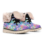 Colorful Tropical Flamingo Print Winter Boots