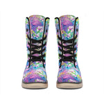 Colorful Tropical Flamingo Print Winter Boots