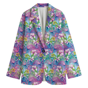 Colorful Tropical Flamingo Print Women's Blazer