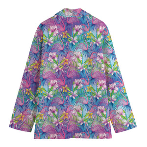 Colorful Tropical Flamingo Print Women's Blazer