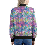 Colorful Tropical Flamingo Print Women's Bomber Jacket