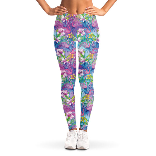 Colorful Tropical Flamingo Print Women's Leggings